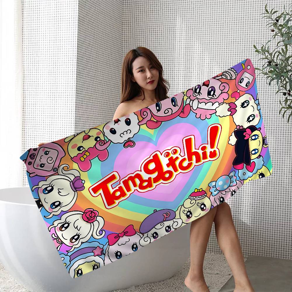 Tamagotchi Cut Friend Big Microfiber Beach Towels Quick Dry Towel Sand Beach Towels Pool Towel for Travel Swim Pool Yoga