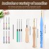 17Pcs Punch Needle Embroidery Kits Wooden Yarn Clothes Embroidery Pen Crochet Knitting DIY Craft Stitching Sewing Tools