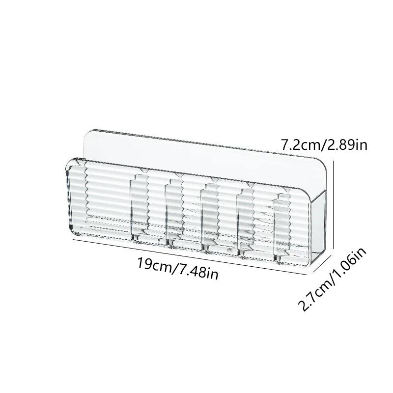 

Multi-Function Remote Control Storage Box Wall-Mounted Punch-Free Home Mobile Storage Shelf Transparent Acrylic Shelfs Six Grids