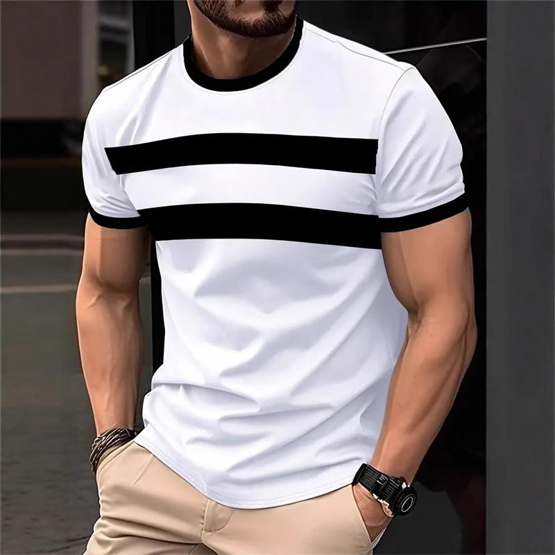 Men Summer Fashion Short Sleeve 3D Printed T-shirts Loose Breathable Business Tees Tops