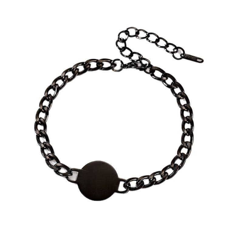 European & American Laser Engraved Stainless Steel Cuban Link Bracelet
