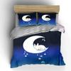 Sleeping Bunny Moon Decor Set Soft Comfortable Duvet Cover Bedding Set Included 1*Duvet Cover & 2*Pillowcases, Gift