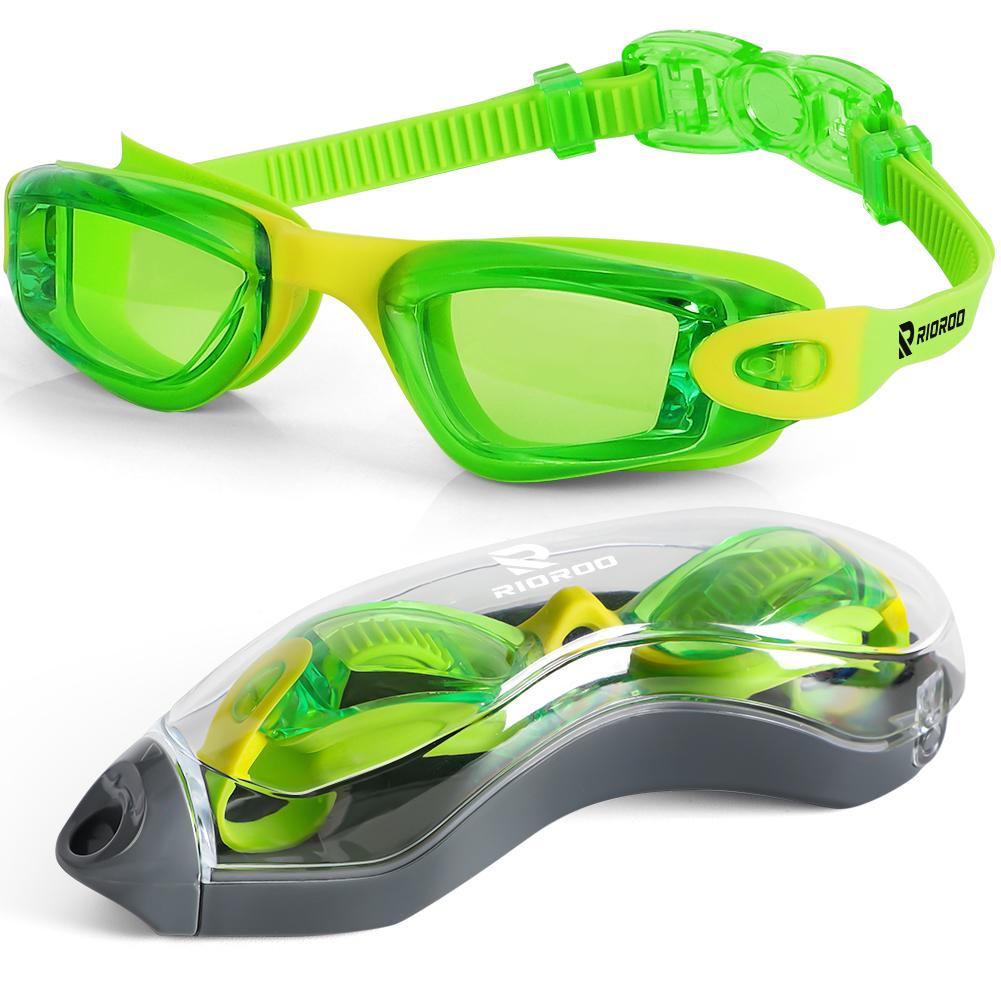 Kids Swimming Goggles Professional Anti-Fog/UV Protection No Leakage for 3-14 Years Girls Boys Swimming Goggles Gift Case