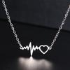 Stainless Steel Necklaces Heartbeat Lightning Lover Pendant Chain Collar Charm Fashion Necklace For Women Jewelry Party Gifts