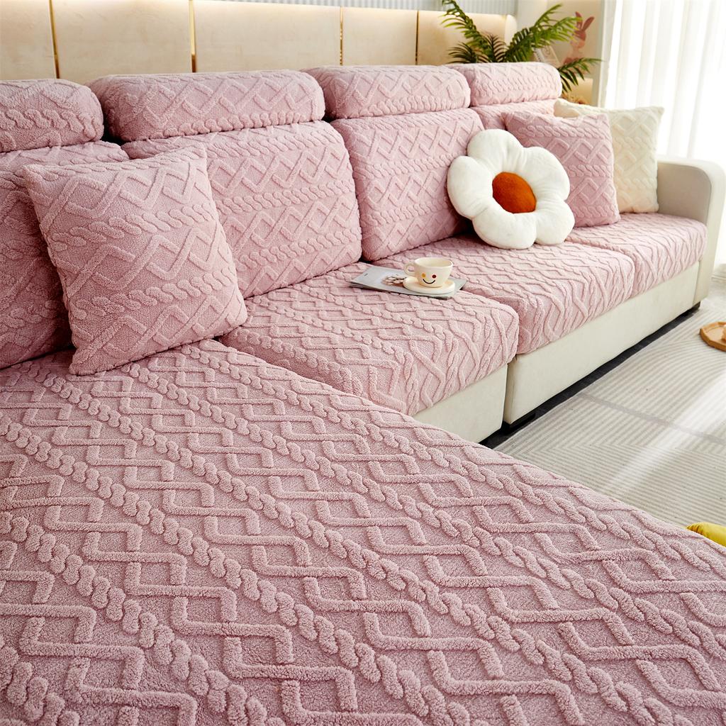 1pc Stretch Universal Sofa Cover Couch Cover For Pets,Velvet Sectional Couch Cover (Pillowcase, Backrest Need Bought Separately)