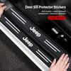 5Pcs Car Door Sill Sticker Threshold Anti-Scratch Decals Auto Accessories For Grand Cherokee Wrangler JK Gladiator Compass