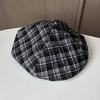 Cute and Sweet Literary Plaid Beret Children Spring and Autumn New Trendy Fashion Street Octagonal Hat Versatile Show Small Face