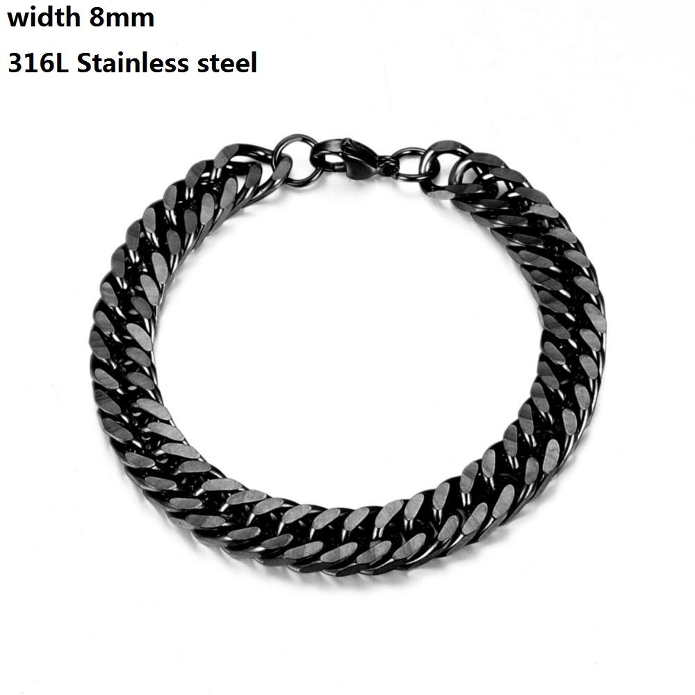 Kubánský řetízkový náramek z nerezové oceli 316L pro muže Ženy Figaro Vintage Metal Viking Kpop Pulseras Emo Roztomilý luxusní dárek na šperky