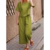 Summer New Ankle-Length Pants Casual Loose round Neck Short-Sleeved