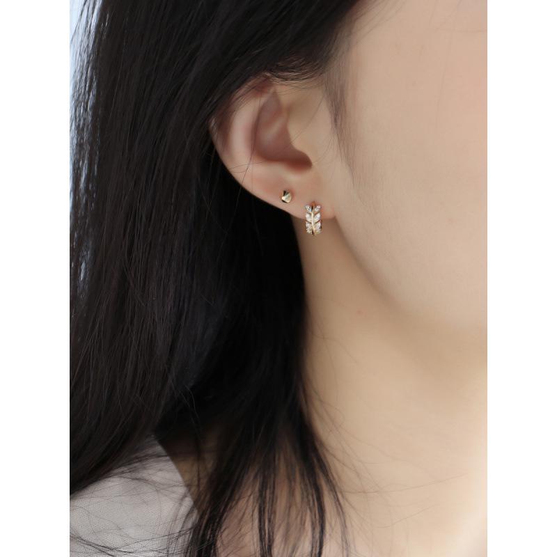 Rice Fragrance 18K Gold-Plated S925 Silver Wheat Ear Earrings - Shiny & Exquisite Women's Ear Clips