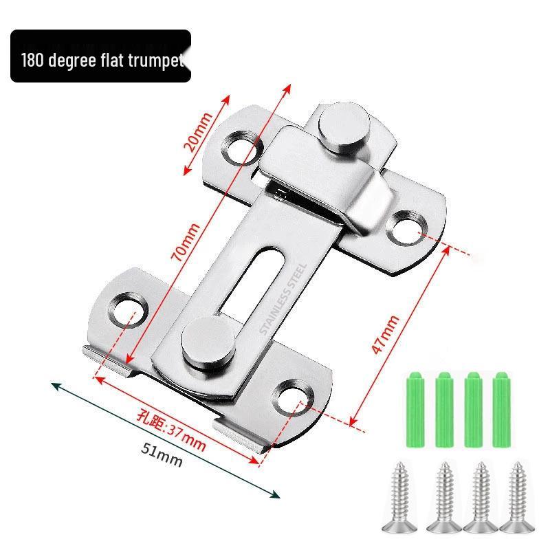 Stainless Steel 90° Right Angle Door Latch: Anti-Theft Sliding Bolt Lock