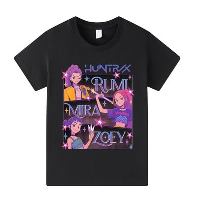 A1225 Kids Boys Girls Kpop Rumi Zoey Mira Print Short Sleeves T-shirt
