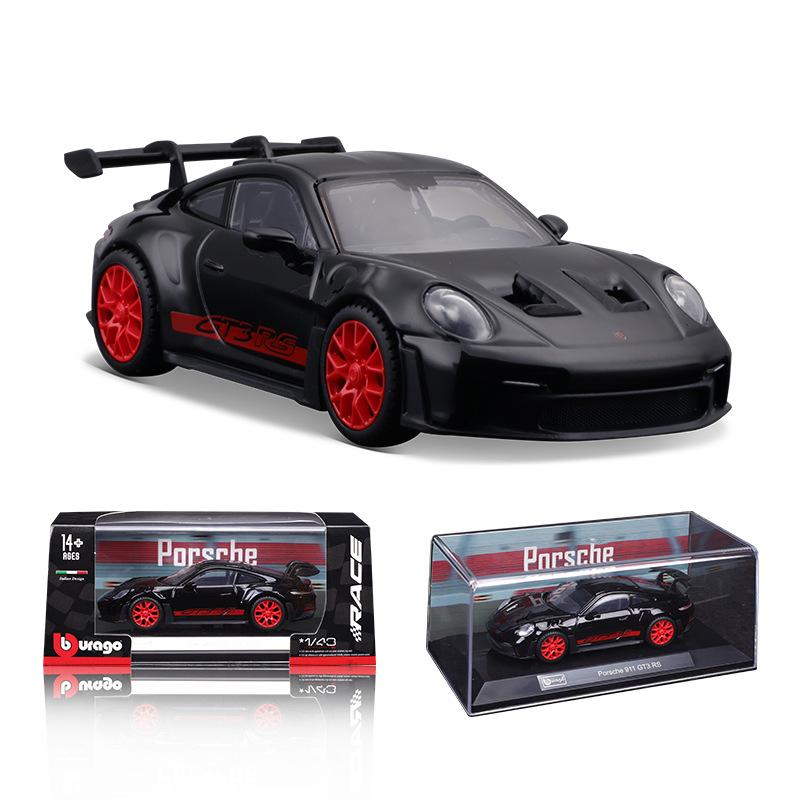 Ny på lager Bburago 1:43 24h Le Mans Racing Lamborghini Sc63 Porsche 963 Legering Miniatyr Støpt Modell Akryl Emballasje Leker
