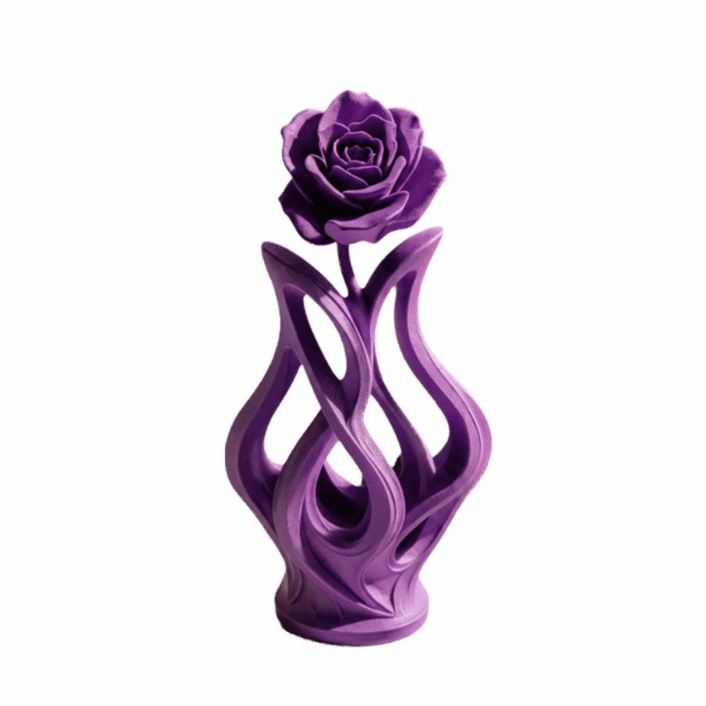 Modern Style Rose Sculpture Hollow Design Art Ornament Abstract Art Ornament Tabletop Display