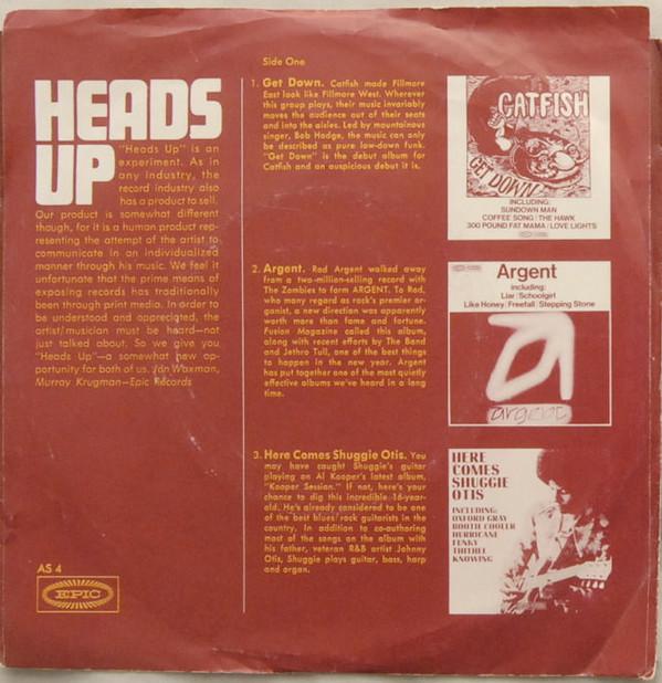 

7inch Record VARIOUS - Heads Up AS4PROMO EPIC 1970 US Rock Used