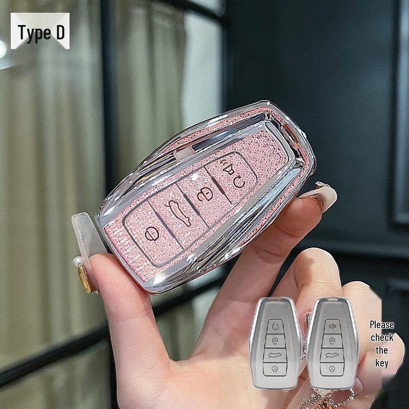 Geely Car Key Case for Binyue, Boyue, Emgrand GL, Binrui, Borui, Xingrui, Xingyue - Girl's Buckle Shell