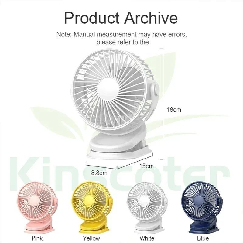 Mini USB Fan Rechargeable Battery Fan with Timer Strong Wind 3 Speed Desktop Portable Quiet Office Camping Outdoor