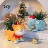 Unique Animal Shaped Pots Cute Christmas Succulent Planter, Small Plant Pot for Planter Indoor Home Desktop Decor, Gift Lovers Resin Containers