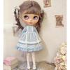 Rakulifey Blythe poppenkleding, outfit, jurk, jurk uit één stuk, Neo Blythe outfit, Obitsu 24 compatibel, 3 kleuren (roze)