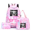 3Pcs/set Anime Naruto Canvas Backpack for Girl with Lunch Bag Pen Case Backpack Student Back To School Backpack Rucksack Mochila