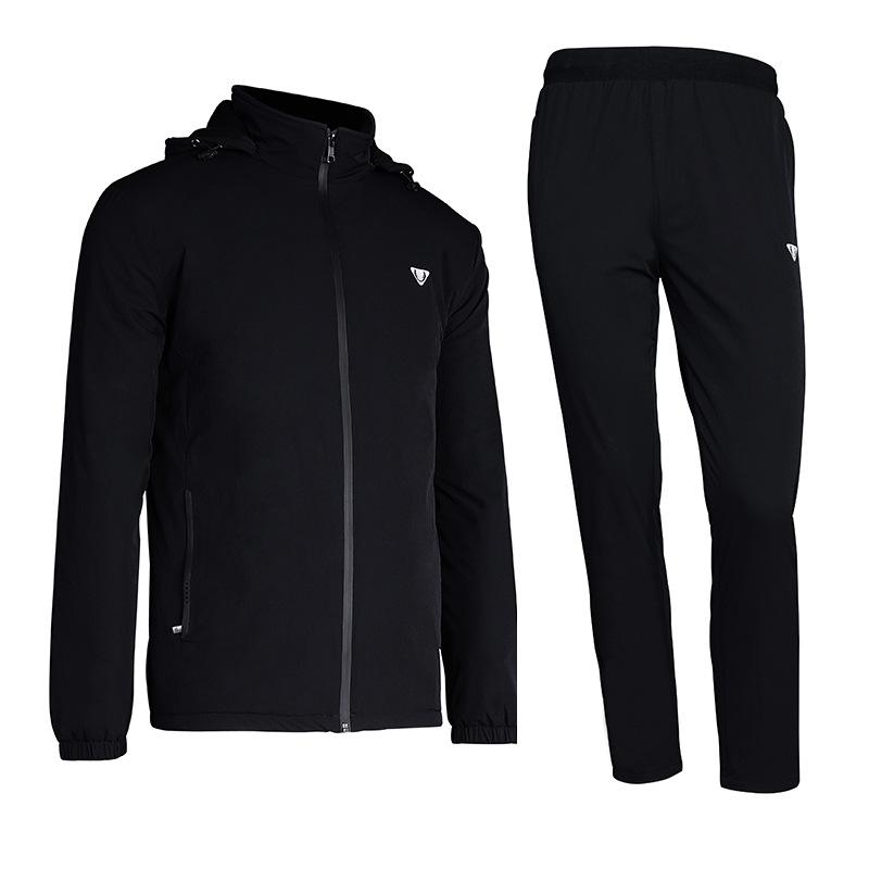 Men's Hooded Quilted Tracksuit - Autumn/Winter Casual Two-Piece Set