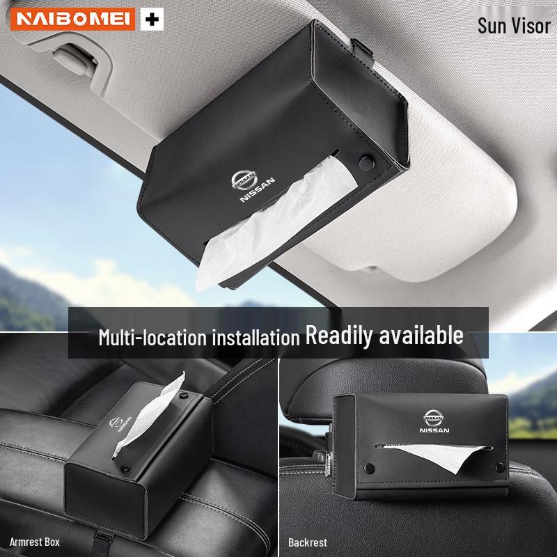 Nissan Car Tissue Box: Compatible with X-Trail, Sylphy, Qashqai, Teana, Tiida, and Livina Armrests