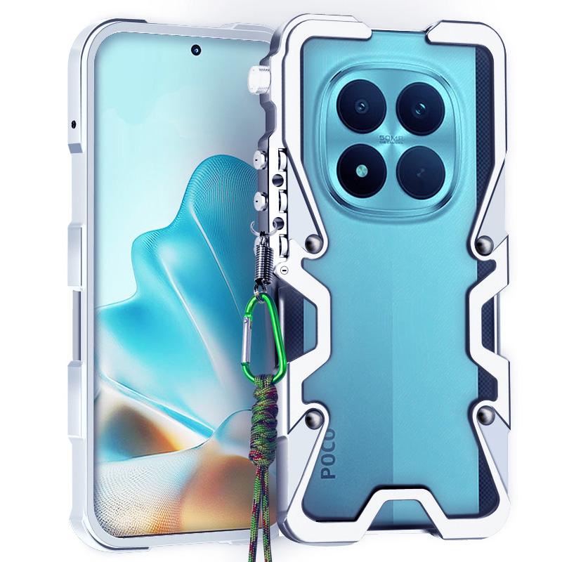 

For Xiaomi POCO M8 Pro Metal Bumper Case Aluminum Metal Frame Cover Shockproof Funda for POCO M8 M7 Pro Plus Case Poco M7 Plus серебряный