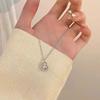 Flash diamond gourd necklace female light luxury ins niche simple dream round clavicle chain