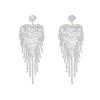 Heavy Industry Full Diamond Light Luxury Fringed Retro Long Copper Jewelry Earrings Fashion Design Sense Niche High-End Ear Jewelry Women