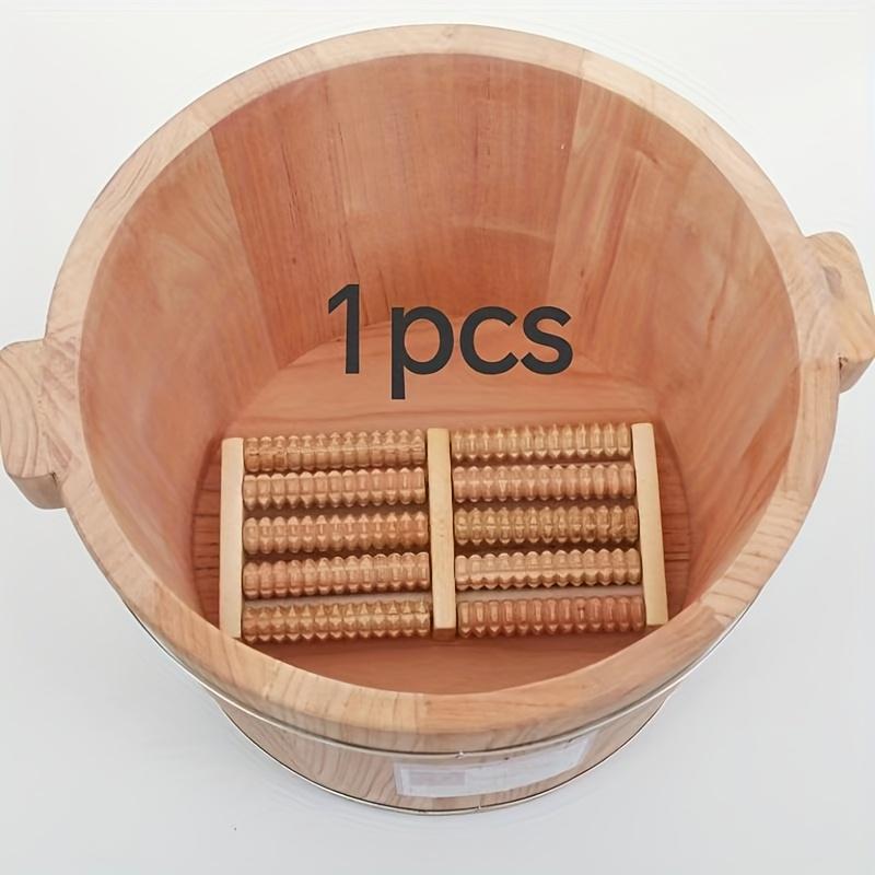 Foot Massage with a Wooden Foot Massager Featuring Rollers - Dual Control Design, Perfect for Home Use, an Ideal Choice for All Seasons
