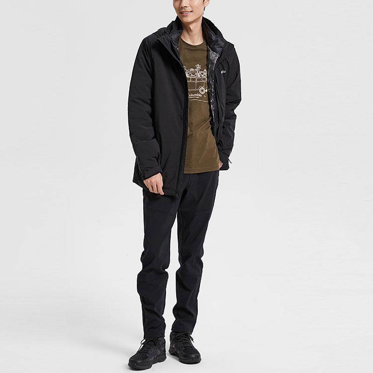 Columbia Eyres Trail™ Interchange Jacket Outdoor Windproof Warm Three-In-One Hooded Jacket Winter Men Jackets Black WE1157-010