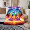 Meditation Chakras Spiritual Pattern Print Art Blanket - Soft All-Season Multi-Purpose Throw for Office, Nap, Dorm & Shawl