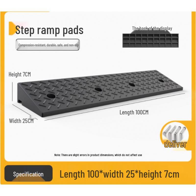 Rubber Curb & Threshold Ramp Mat for Home and Car 