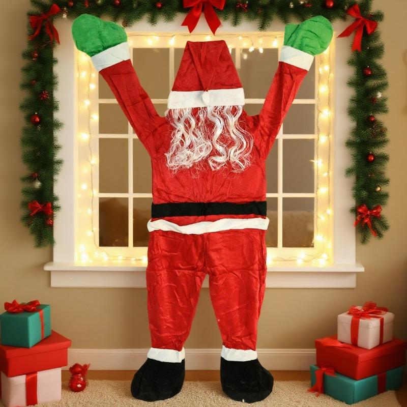 S/L Hanging Santa Claus Decoration Climbing Window Balcony Roof Chimney Climbing Santa Claus Christmas Party Outdoor Ornament