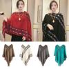 Winter Warm Rhombic Stripe Tassel Shawl Imitation Cashmere Knitting Wraps  Women Fashion