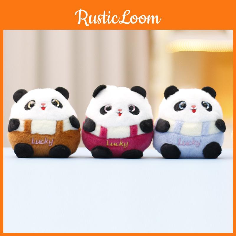 Keychain Panda Fat Cute Cartoon Girl Backpack Decoration Hanging Plush Doll Gift