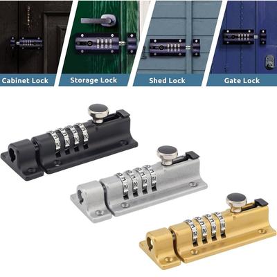 Nový 4místný kombinační posuvný závorník pro bránu Combi-Bolt západky Protilomové zámky na heslo Mechanický digitální kódový uzamykací závorník