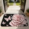 Custom3d Printed Floral Pattern Designer Bathroom Rug with logo Non-slip Soft Absorbent Bath Rug Diatom Mud Stone pink Rug Mat
