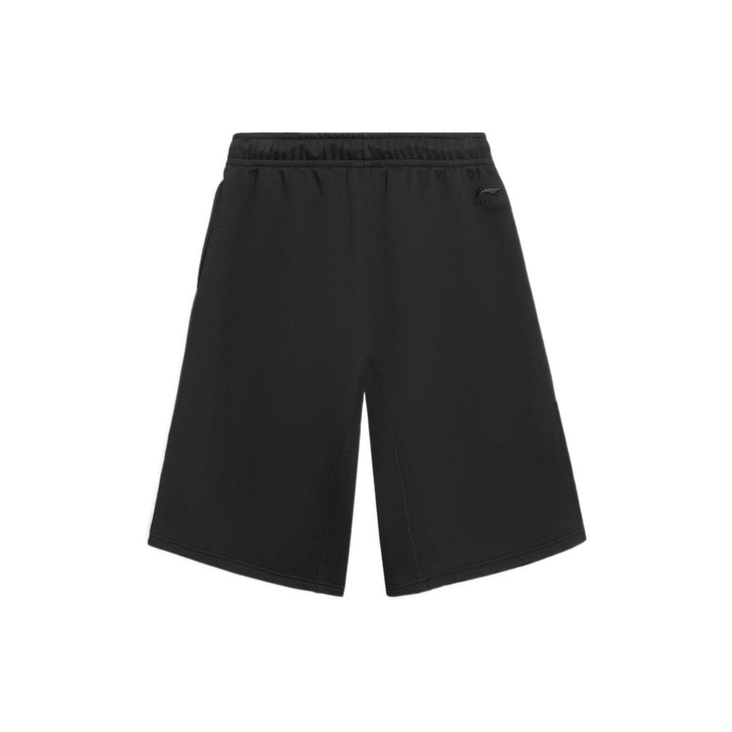 Li Ning Sports Lifestyle Series Letter Print Loose Straight Shorts Men Shorts Black AKSS841-1