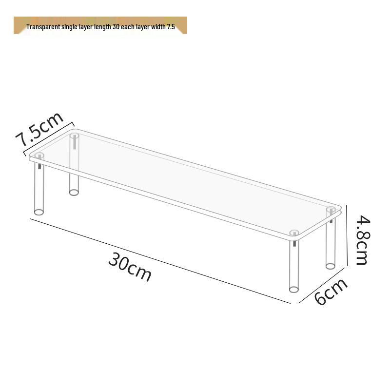 

Акриловая трехъярусная ручная стойка для кукол Pop Mart, косметики Jasmine, кошельков и ювелирных изделий 1-layer 30cm standard