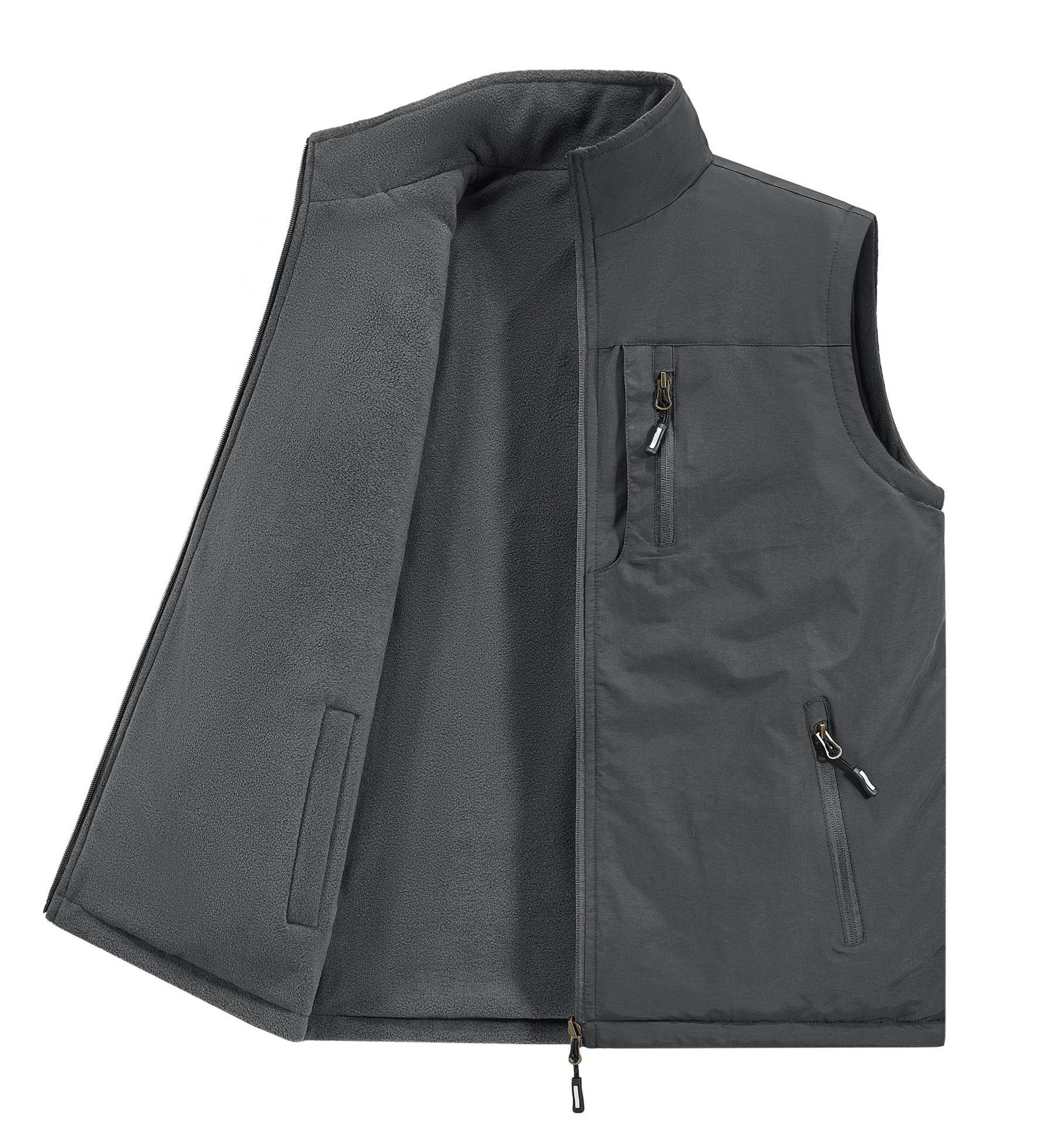 

Reversible Men’s Fleece-Lined Outdoor Photography and Fishing Vest with Multi-Pockets XXL (155-170 Jin)