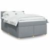 VidaXL Slat Bed Base with Mattress Light Grey 140x200cm Fabric 3289003