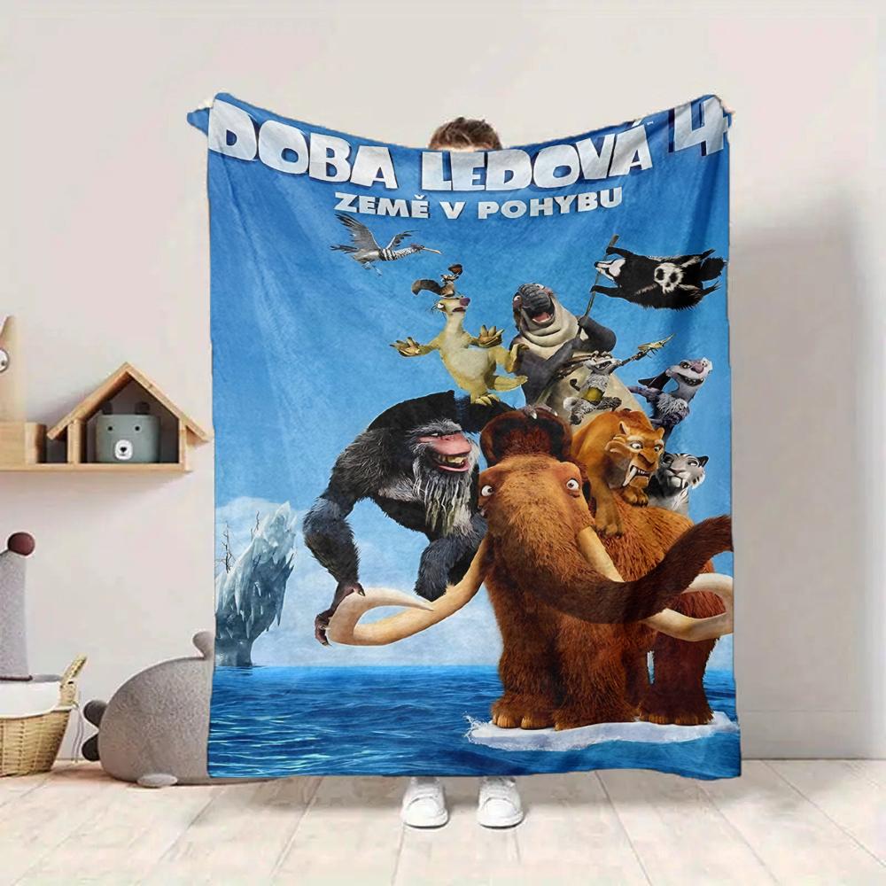1Pc Ice Age Characters Ice Flannel Fleece Blanket Soft Warm Throw Blanket For Sofa Bed Couch Home Decor Travel Nap Blanket Xmas Gift Q1712