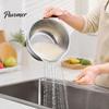 Rust Proof Food Strainer 304 Stainless Steel Colander with Side Drainage Holes, 3-in-1 Kitchen Bowl for Washing Rice Vegetables Fruits, Large Capacity