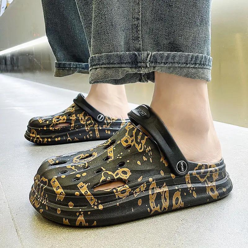 Male Slipper Eva Slides Height Beach Clappers 2024 Casual Men's Shoe Cheap Shoes Korean Style Fashion Elegant Summer Sale Style