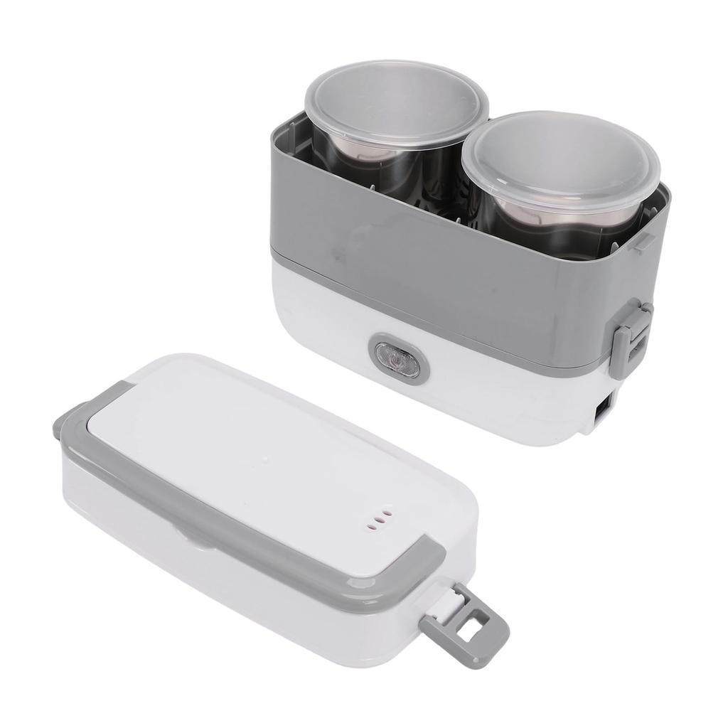 Electric Lunch Box Stainless Steel Double Layer Fast Heating Food Box Portable Lunch Warmer for Home Car School Work