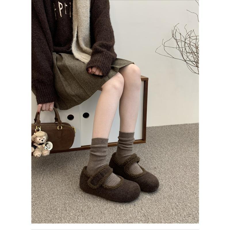 New Soft-soled Fleece Warm Women's Cotton Shoes and Retro Shoes