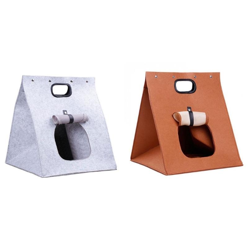 Portable Felt Cat House Must Have for Pet Owners on the Move Soft Warm and Conveniently Foldable Designed for 4kg Cats