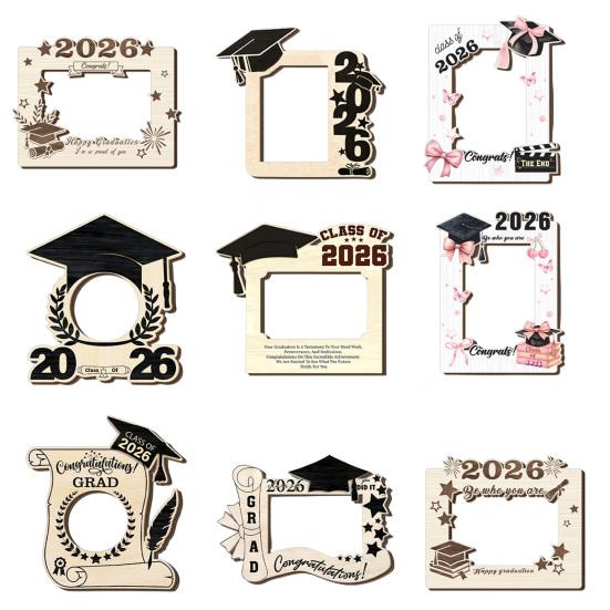 Graduation Memorial Wooden Photo Frame Class of 2026 Solid Wood