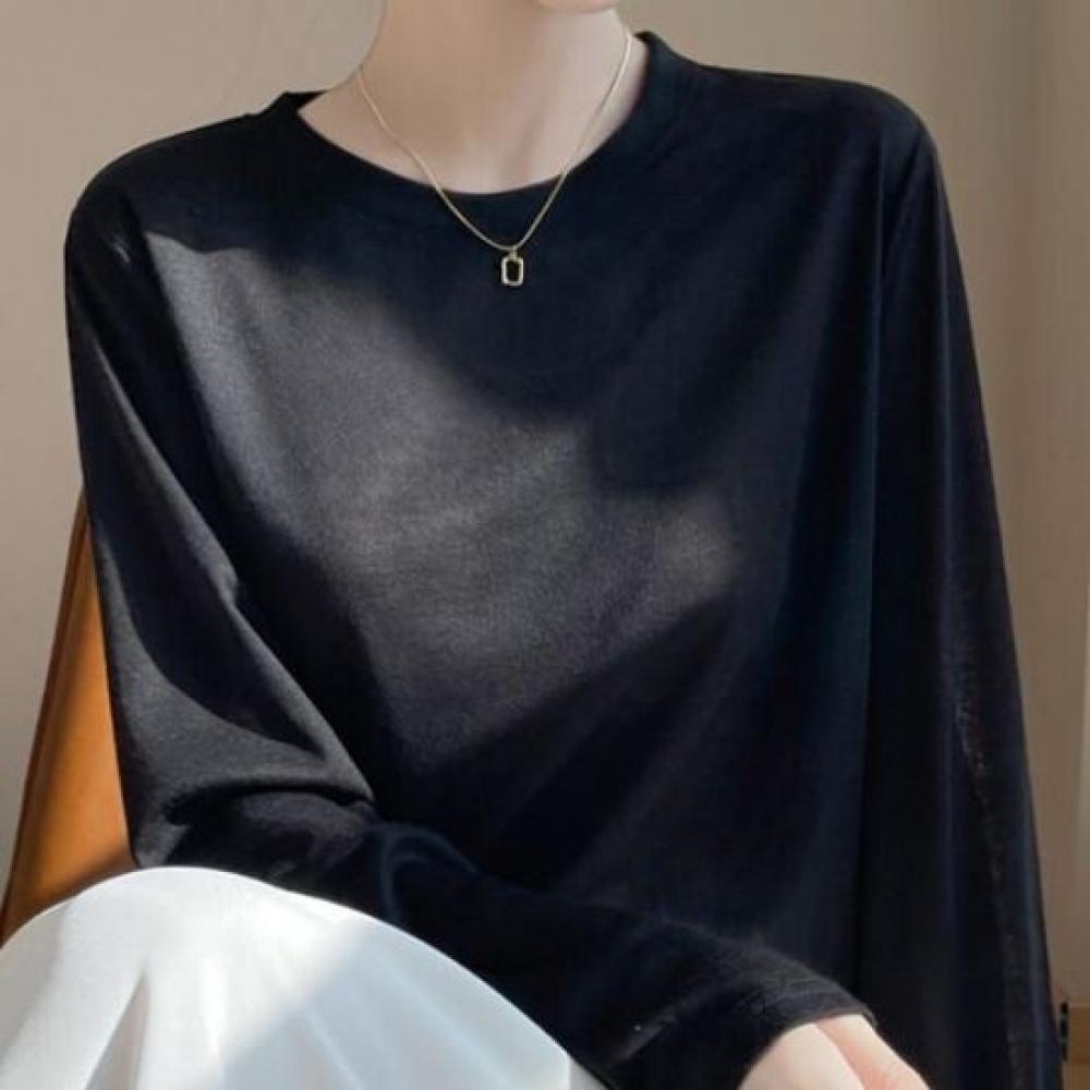 Navava Women Daily Plain Round Neck Long Sleeve T shirT nT2866